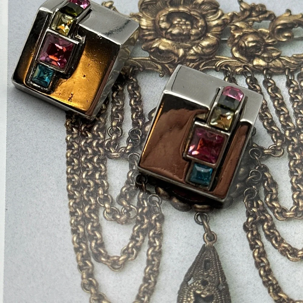 Vintage Givenchy Rhinestone Haute Couture Earrings - Picture 4 of 9